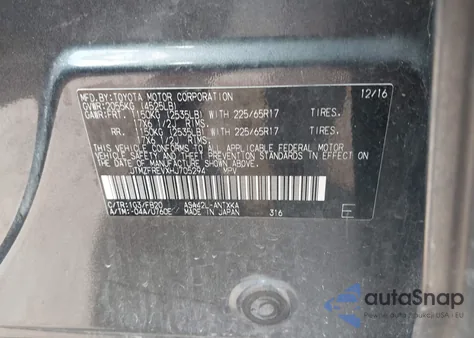 2017 Toyota Rav4 Le из США, поврежденный, VIN JTMZFREVXHJ705294